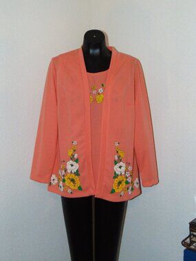 Vtg 1970s Floral Print 2 Piece blouse set in size Large